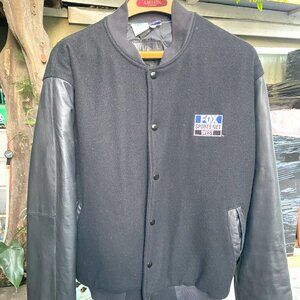 Vintage UVS Inc. Men’s Leather Bomber Jacket w/ Fox Sports Net West Logo Sz L